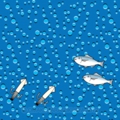 水中の泡がゆっくり上下する錯覚だまし絵