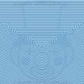 ストライプ柄に隠された画像のトリックアート