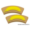 バナナの大きさが違って見える錯視トリックアート